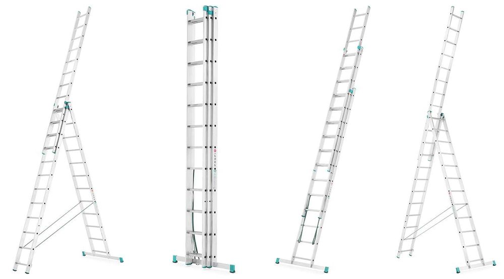 Drabina aluminiowa wielofunkcyjna uniwersalna 3x12 HIGHER - 9,30 m