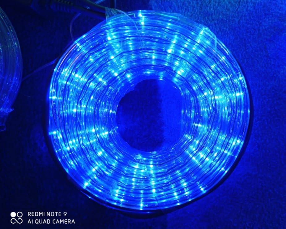 Wąż świetlny LED 20m niebieski ozdoby świetlne zewnętrzne wewnętrzne