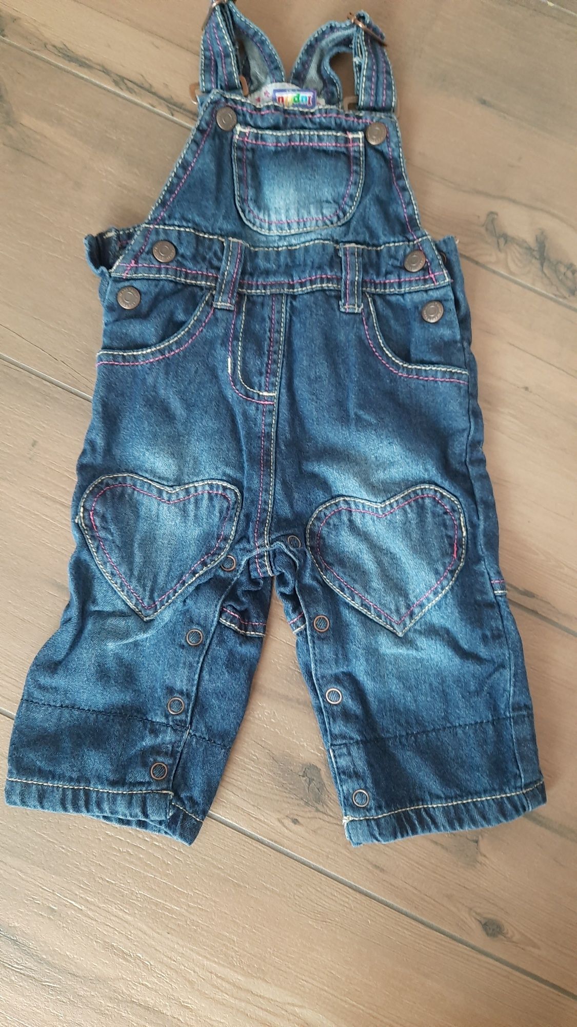 Spodnie jeansowe ogrodniczki roz 62/68 jak nowe