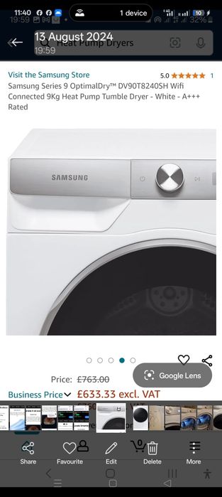 Suszarka Samsung seria 9 Optimal Dry WiFi 9kg