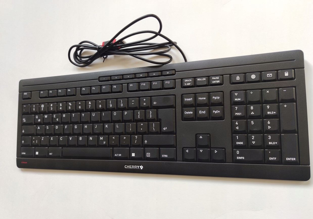 klawiatura przewodowa cherry jk-8500de-2 czarna jak nowa