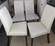 Cadeiras de Mesa em pele sintética creme