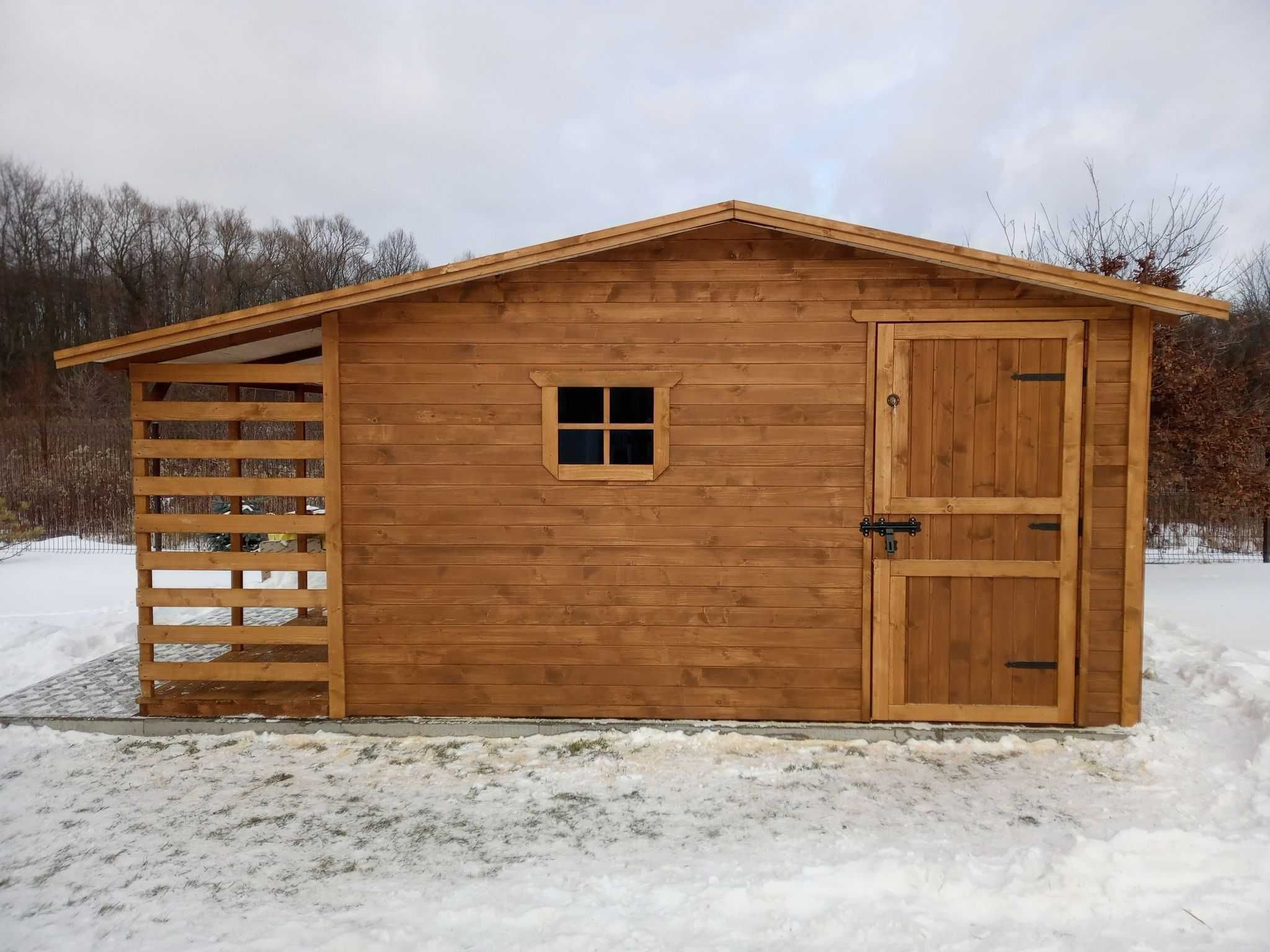 Domek narzędziowy 4x3 z drewutnią 4x.08m *PROMOCJA*