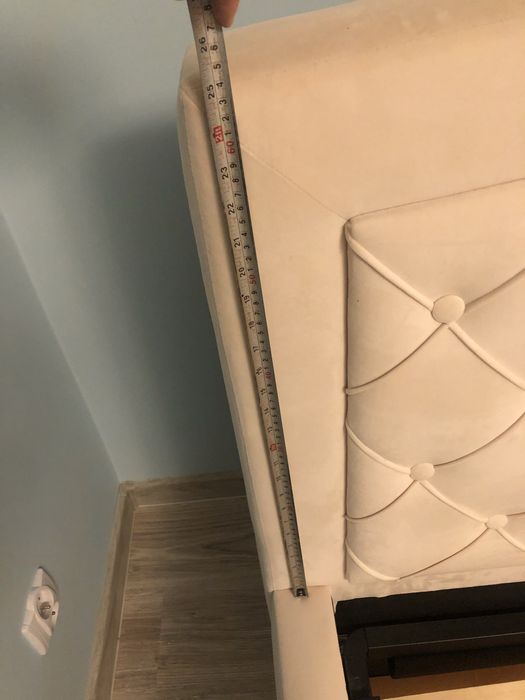 Łóżko tapicerowane 160x200 jak nowe glamour kremowe