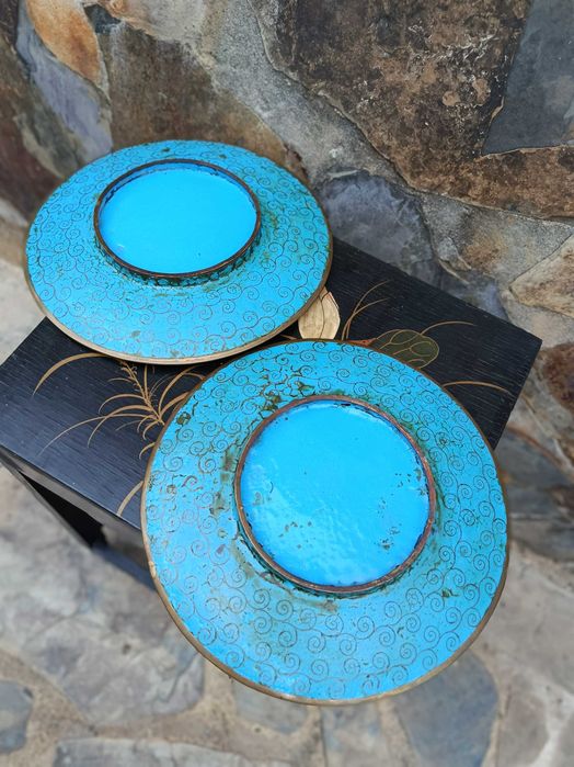 Pratos Cloisonné Japão Séc XIX 24,7 cm