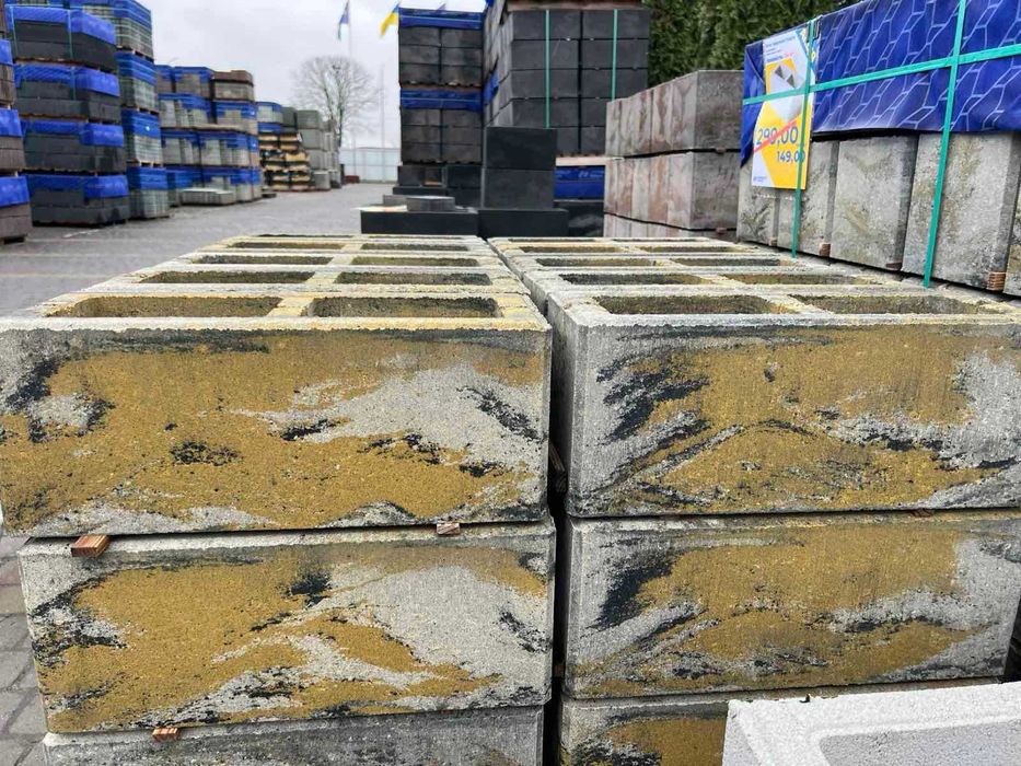 Блоки для огорожі; 50*20*20; Гладкі блоки;Сезонний РОЗПРОДАЖ