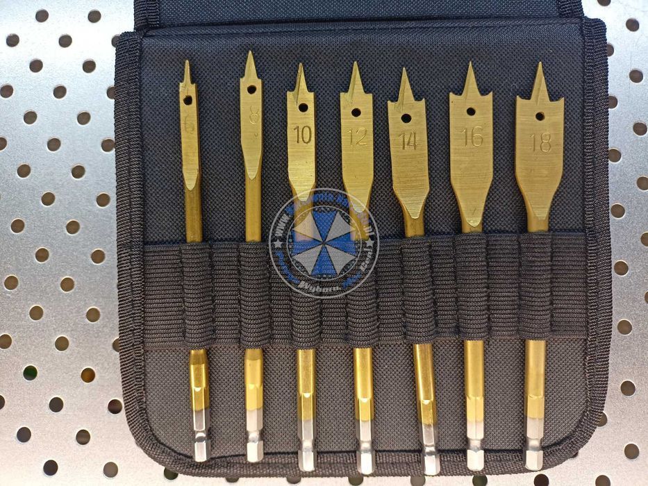 Wiertła łopatkowe do drewna 6-38mm 16szt. wiertła piórowe do drewna