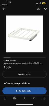 Wieszak na spodnie ikea 2 sztuki