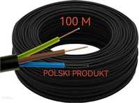 YKY 3x2.5 ziemny przewód 100m czarny  POLSKI kabel okrągły wysyłka