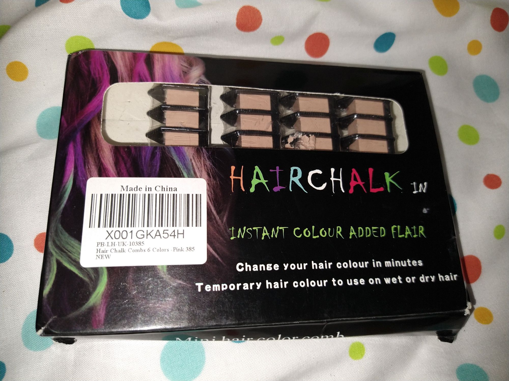 Hair Chalk - Pink 385 / Zmywalna Kreda do Włosów-komplet 4 sztuki