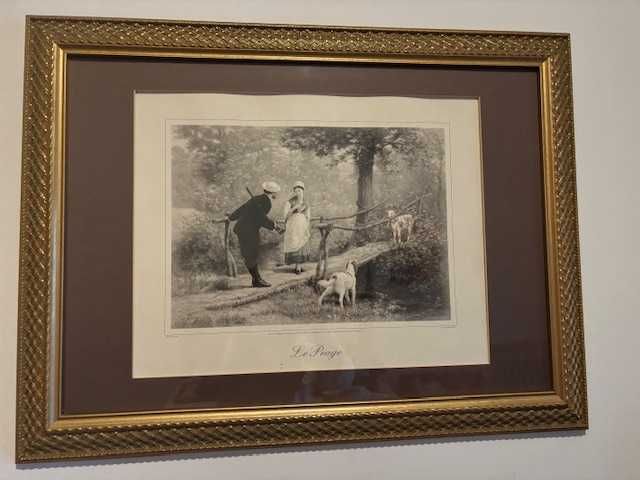 Quadro com moldura dourada