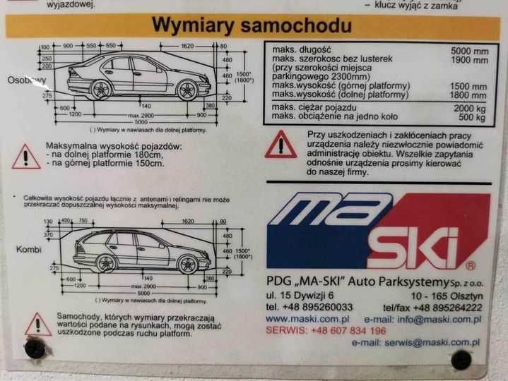 Miejsce parkingowe w hali garażowej Gdańsk Siedlce