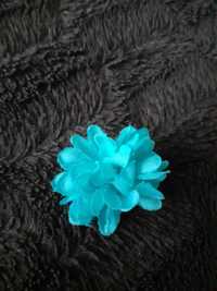 Niebieski kwiat spinka ozdoba do włosów