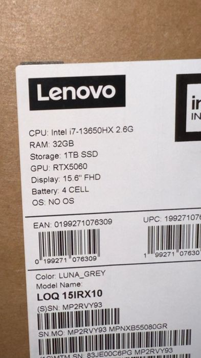 Portátil Gaming Lenovo LOQ 15