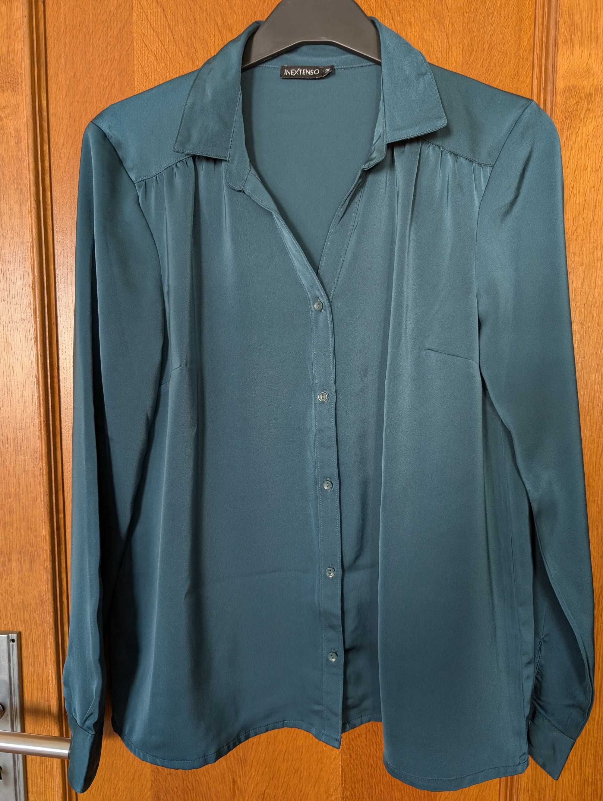 Camisa acetinada verde
