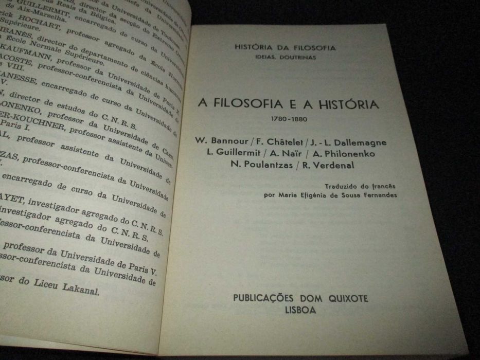 Livro A Filosofia e a História 1780 a 1880 História da Filosofia
