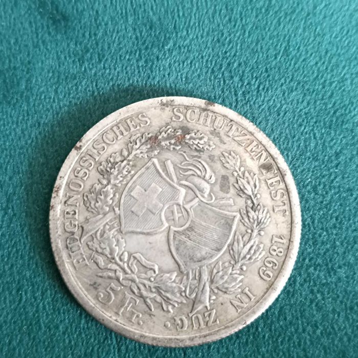 Moneta kolekcjonerska/ 5 franków szwajcarskich 1869