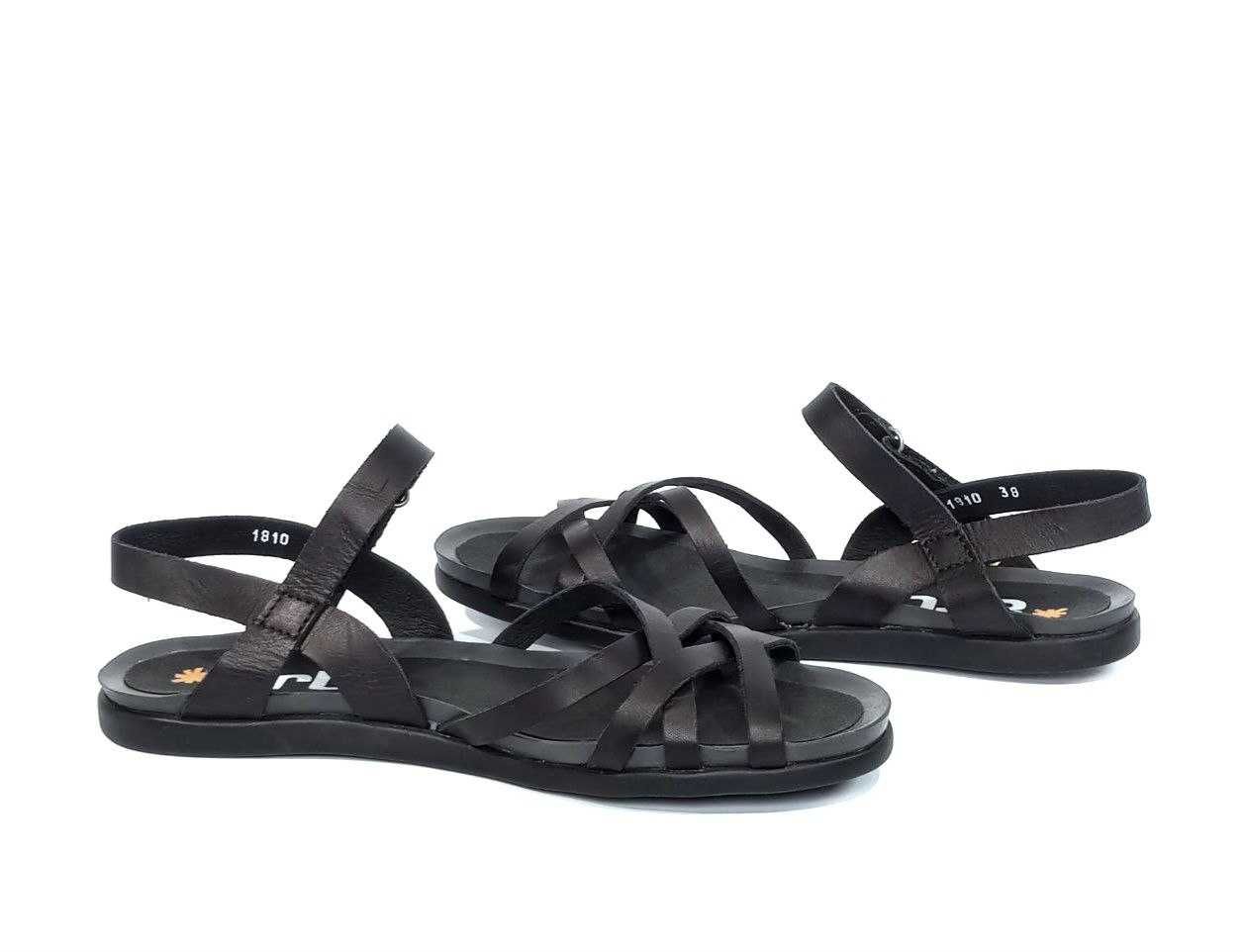 Кожаные женские сандалии ART Sandals 1810 Larissa Black Оригинал