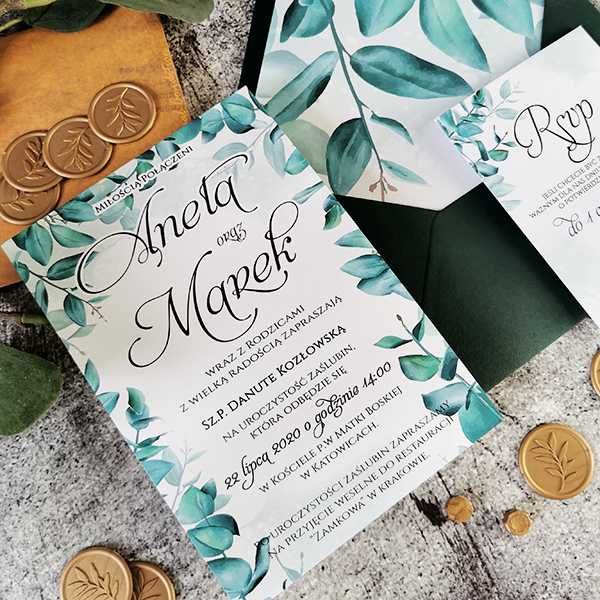 Zaproszenia Ślubne Jednokartkowe Z Bilecikiem SL152