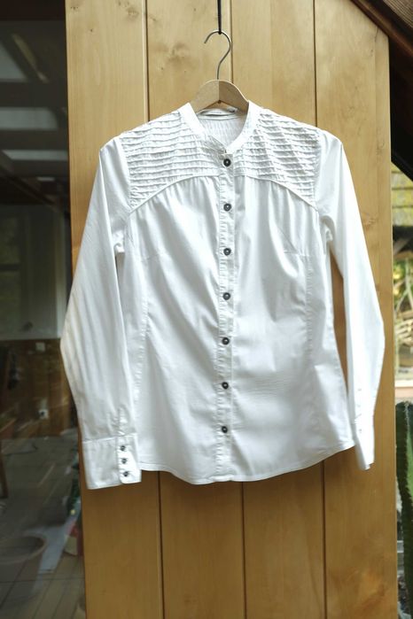 biała lekka letnia koszula bluzka Manoukian westernowa contry cottage