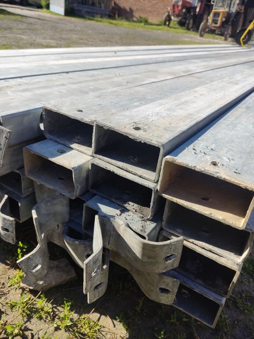 Słup stalowy ocynkowany 100x50x4, 4m. słup, podpora, wiata, magazyn