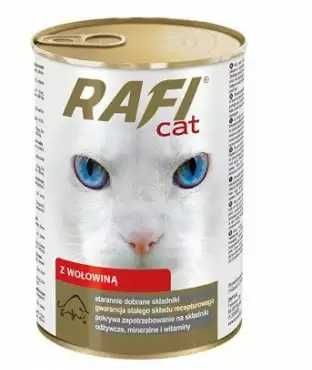 Rafi Cat z wołowiną 415 g puszka,mokra karma dla kota