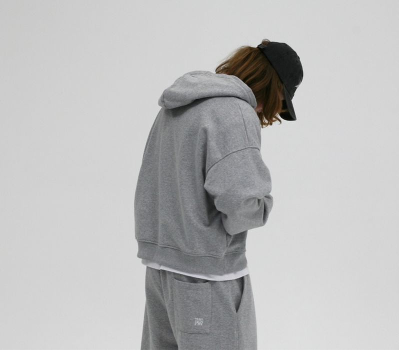 Оверсайз худі сірий M40 Oversized BOXY FIT меланж серый худи худак