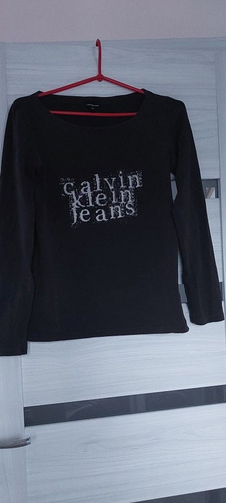 Bluzka top długi rękaw brazowa M Calvin Klein jeans