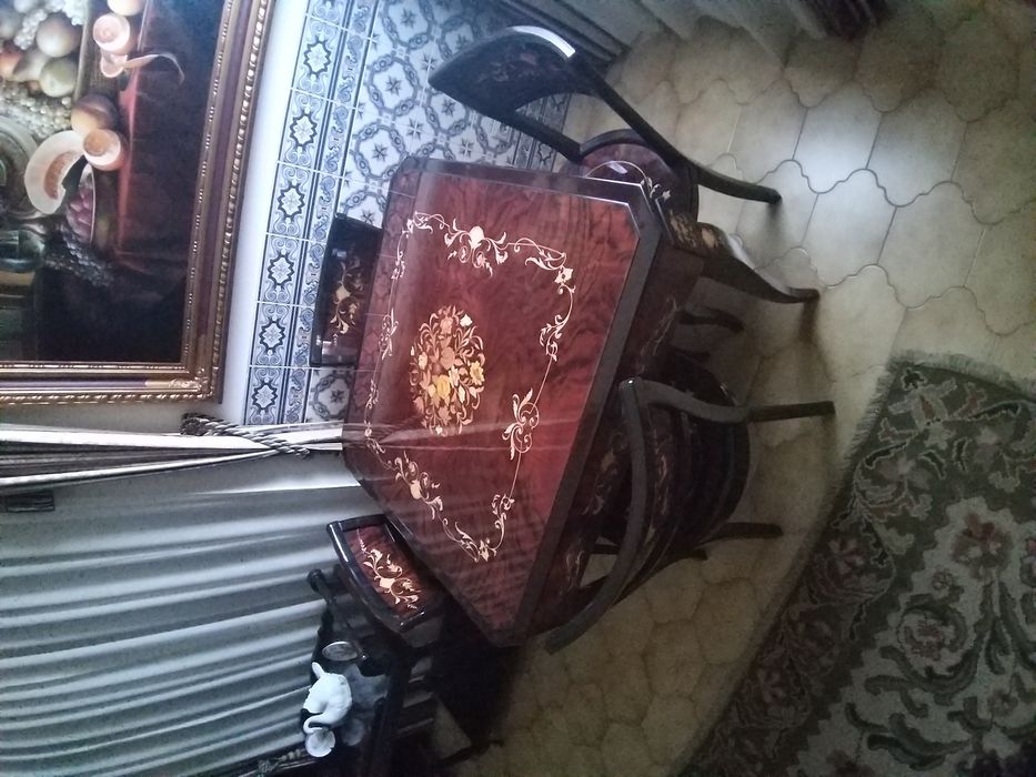 Mesa de Jogo Italiana em madeira nobre com incrustações IMACULADA