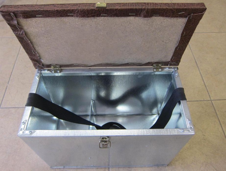Сумка - ящик с сиденьем для зимней рыбалки из оцинкованного металла