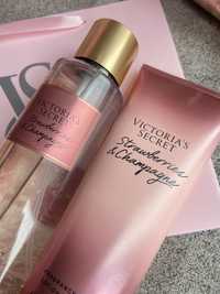 Victoria secret набір спрей лосьон champagne strawberry шампанське