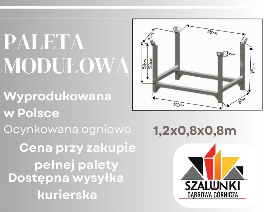 Kosze na podpory rusztowanie szalunki pojemniki paleta modułowa palety