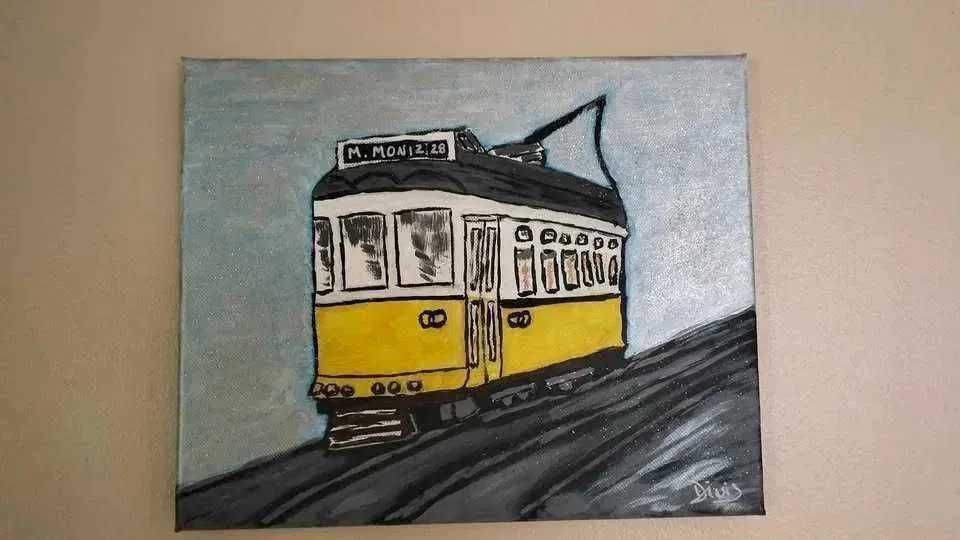 Tela pintada a acrílico, medidas 30x24cm.