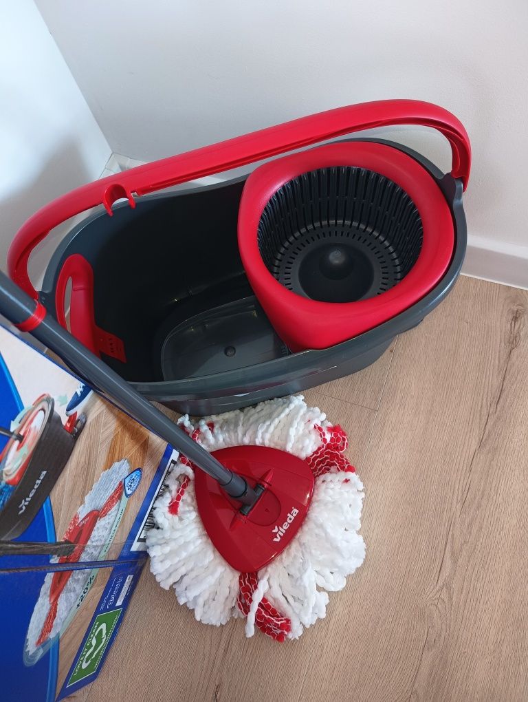 Nowy mop Vileda Turbo obrotowy 3w1 teleskopowy teleskopowy + Ajax 1L