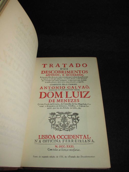 Livro Tratado dos Descobrimentos António Galvão