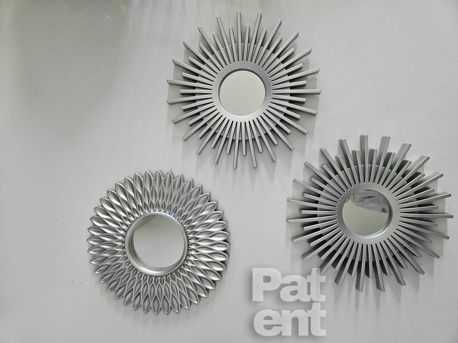 Lustra zestaw 3 luster w srebrnych ramkach do domu na ścianę dekoracja