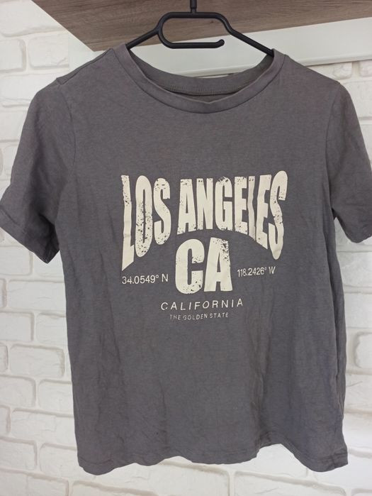 Bluzka t-shirt z krótkim rękawem primark szara XS