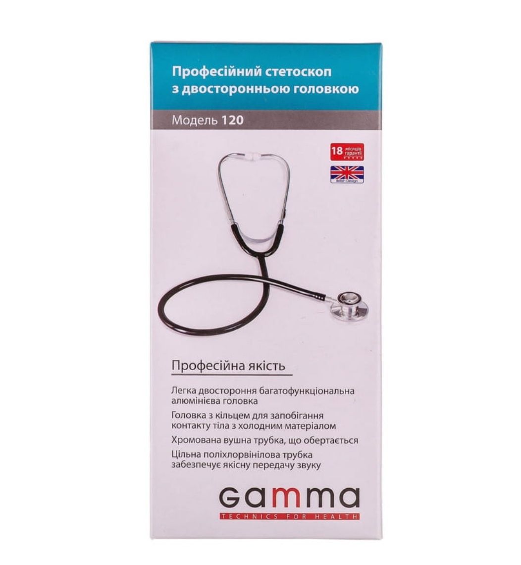 Стетоскоп Gamma 120 с двусторонней головкой гарантия 2 года