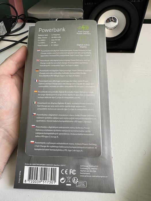 Power bank grixx 20000mAh, новый , в наличии 2 шт.