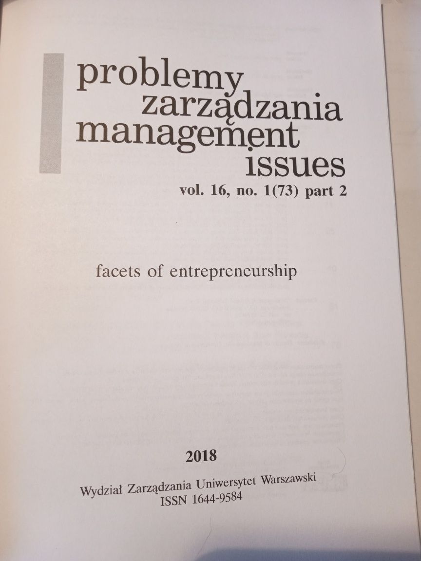 Problemy zarzadzania- vol16no.1(73)part2.