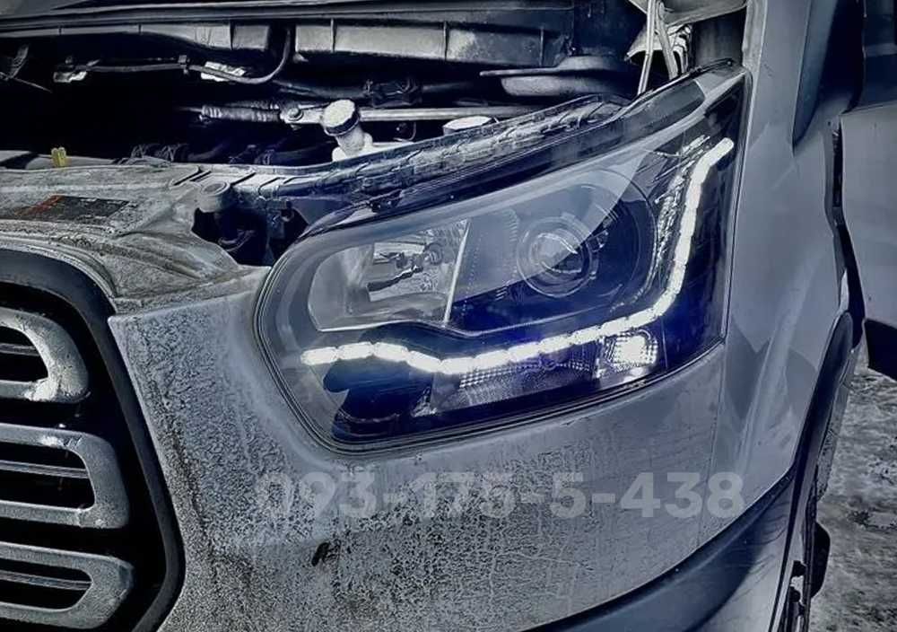 Готовые Bi-LED фары для Ford Transit, Форд Транзит, билед, білед линзы