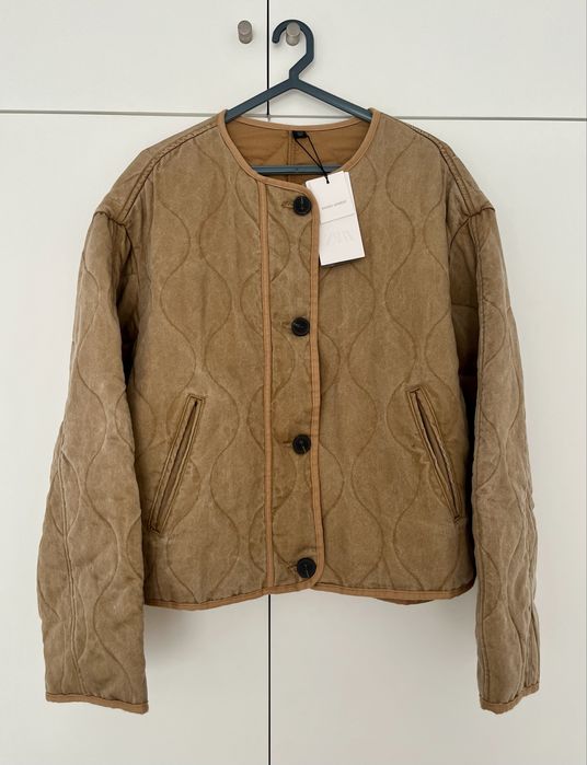 Zara Casaco Acolchoado Camel Mulher