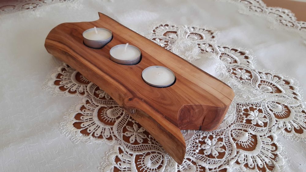 Świecznik drewniany tealight