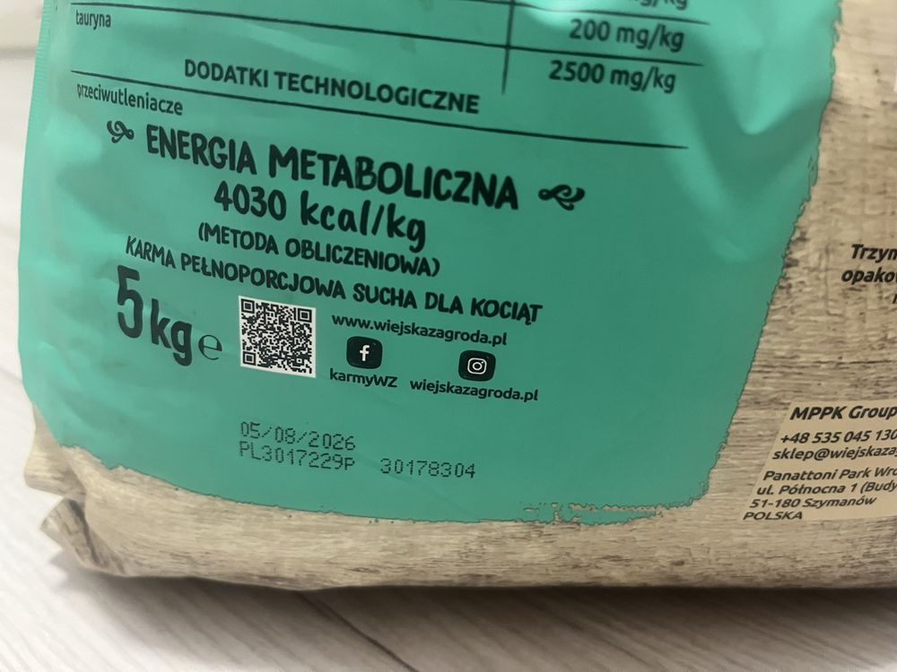Sucha karma - Wiejska Zagroda Kitten, kurczak z łososiem