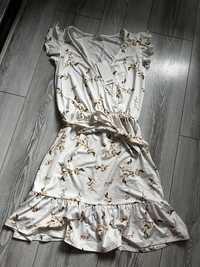 Cropp nowa sukienka w kwiaty lato kremowa kwiecista zwiewna XS 34