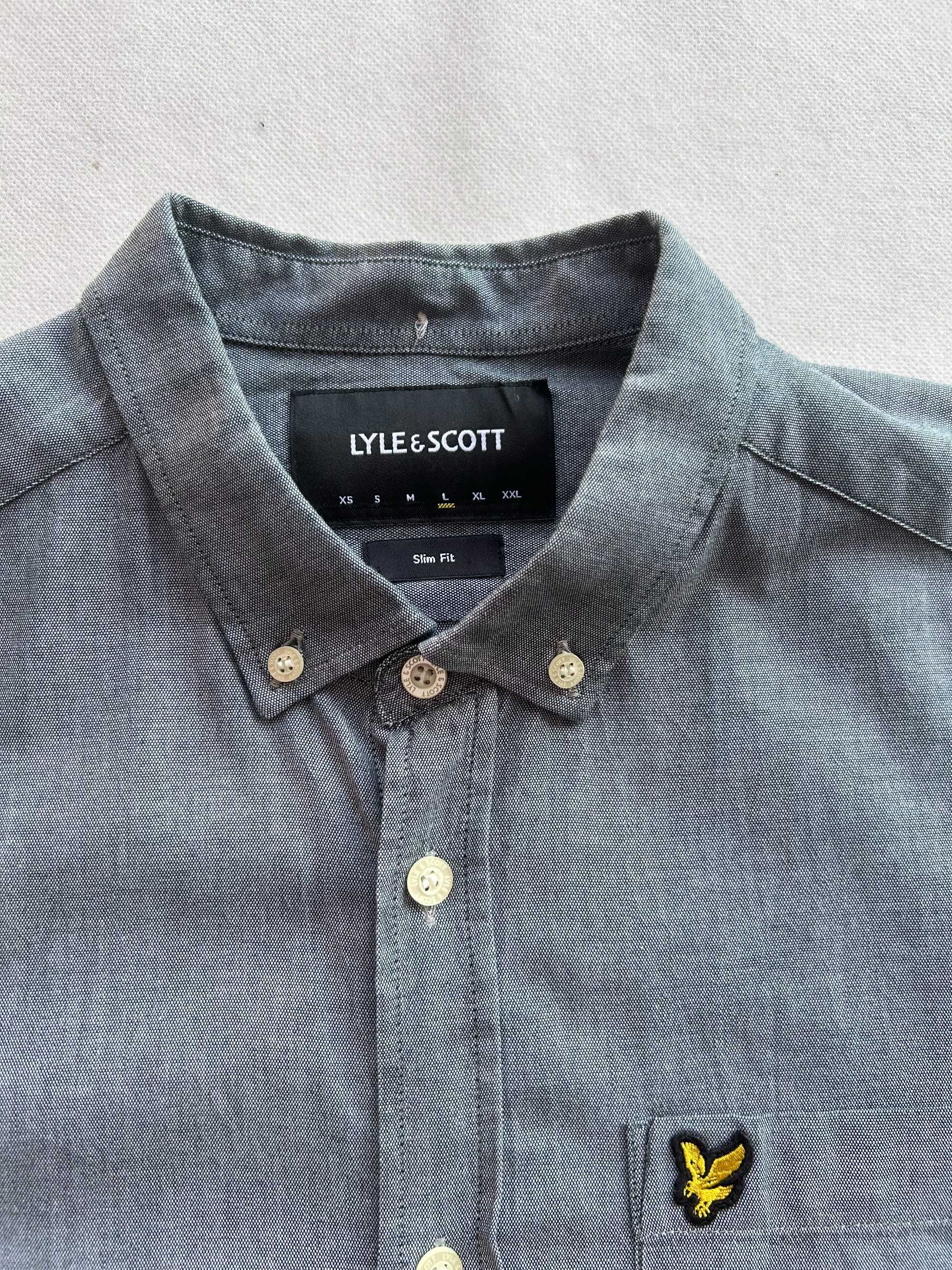 Lyle & Scott _ Szara koszula L _ Slim Fit _ elastan