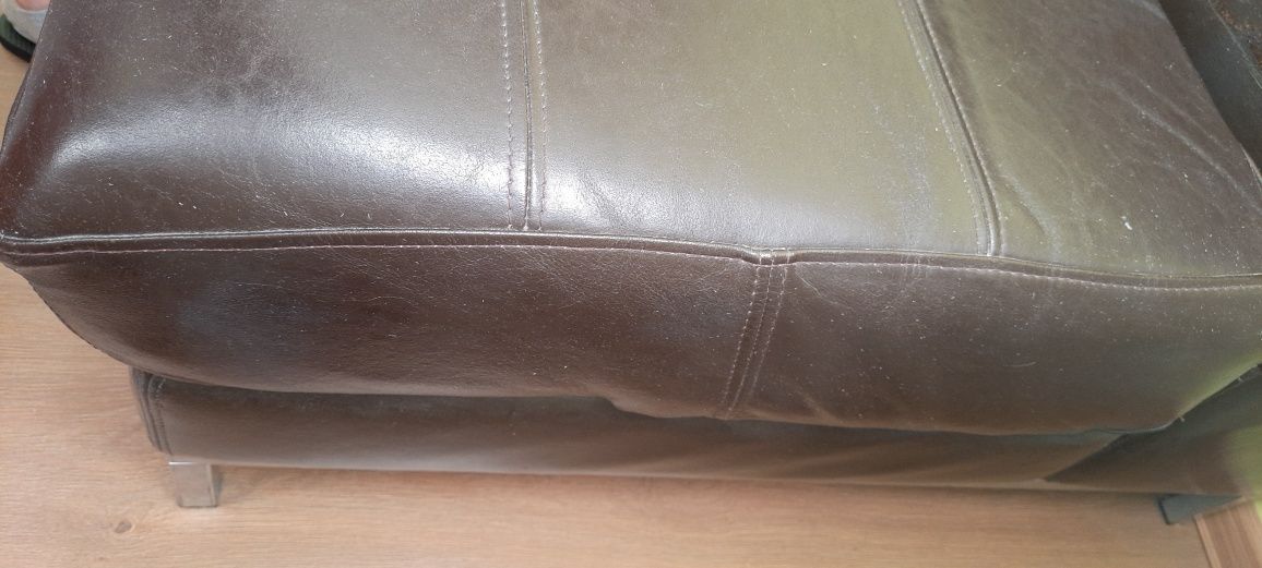 Brązowa skórzana kanapa sofa