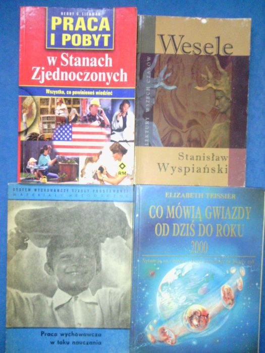 Książki różne,praca w Usa,Wesele,pedagogika...