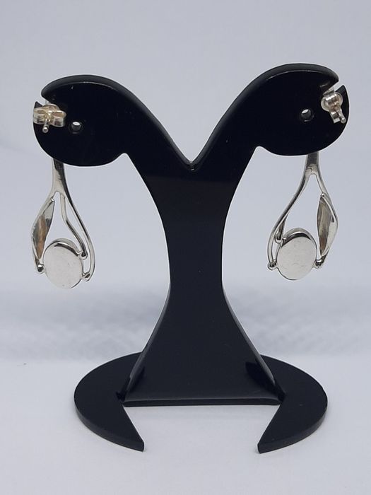 Kolczyki wiszące ze srebra, srebro 925 z bursztynem