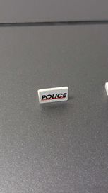 LEGO: 4865 płytka łamana 1x2 nadruk POLICE - 1 szt. (A336-B)